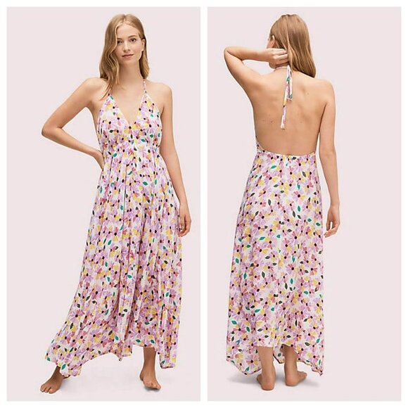 Kate Spade Floral Halter Maxi Swim Cover-up Dress - Picture 1 of 3